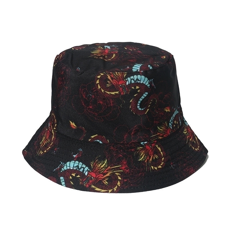 Unisex Minimalist Skull Sewing Flat Eaves Bucket Hat