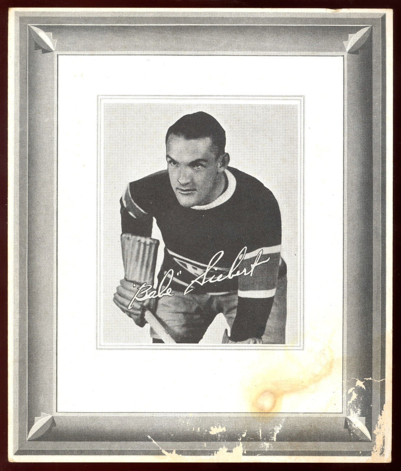 1938-39 QUAKER OATS #110 BABE SIEBERT MONTREAL CANADIENS ORIGIANAL HOCKEY Photo Poster painting