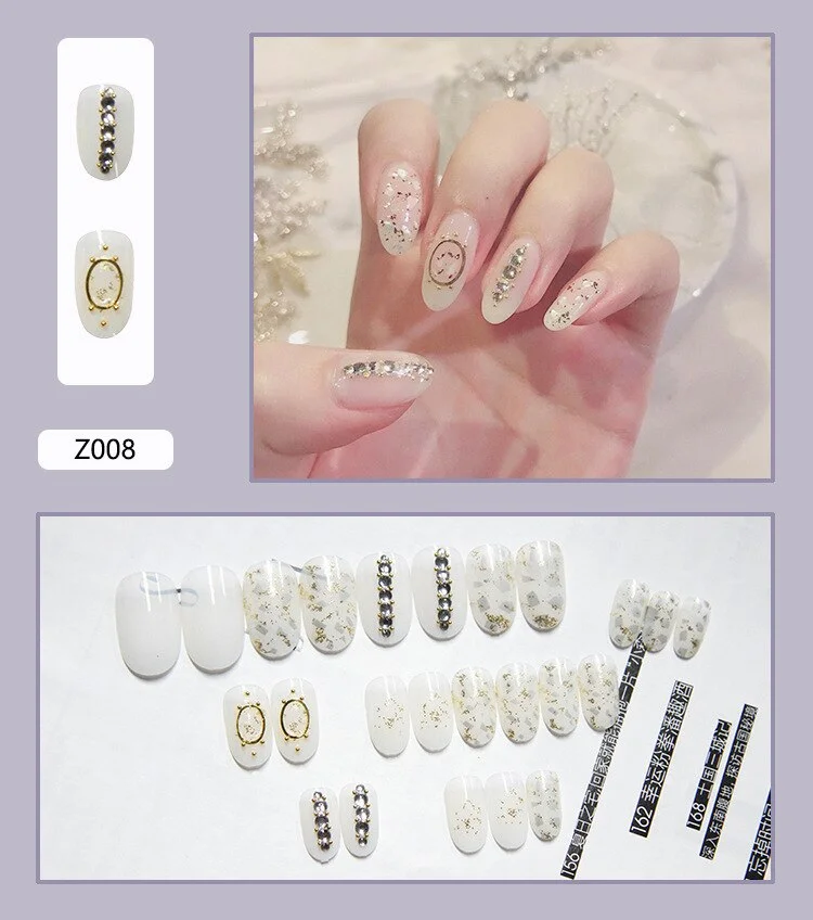 Wave Line Colorful Designs False Nails French Long Almond Coffin Fake Nail Fashion Artificial 2021 Full Cover Nail Art Tips