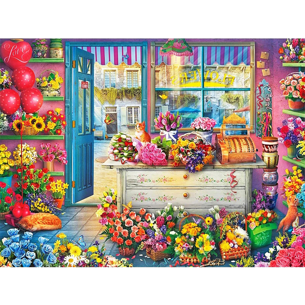 

Flower Shop-Round Drill Diamond Painting-50*40CM, 501 Original