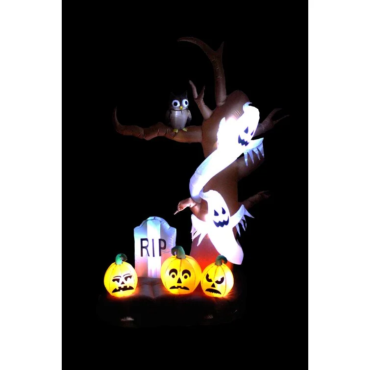 Halloween Inflatable Tree, Ghost, Pumpkin and Tombstone
