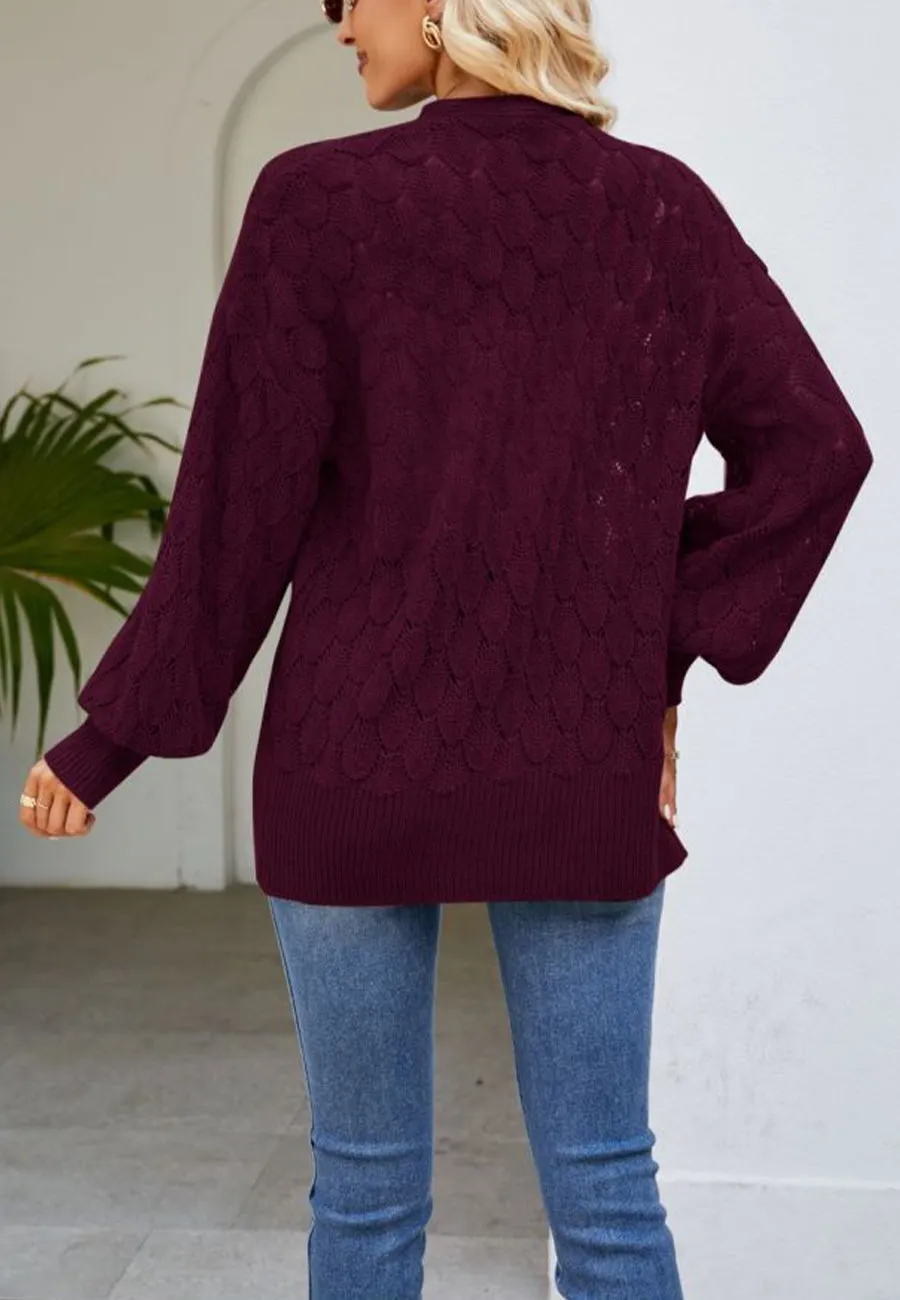 Geometric Crochet Knit Cardigan