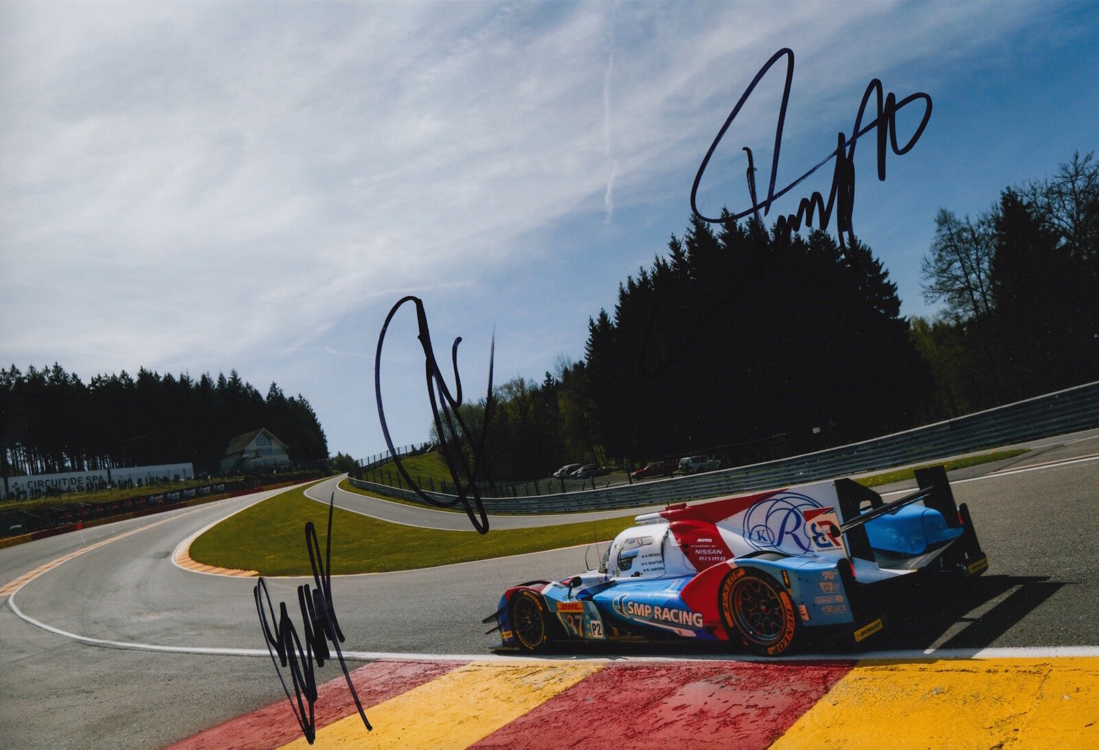 Petrov, Shaitar, Ladygin Hand Signed SMP Racing 12x8 Photo Poster painting Le Mans 2016.