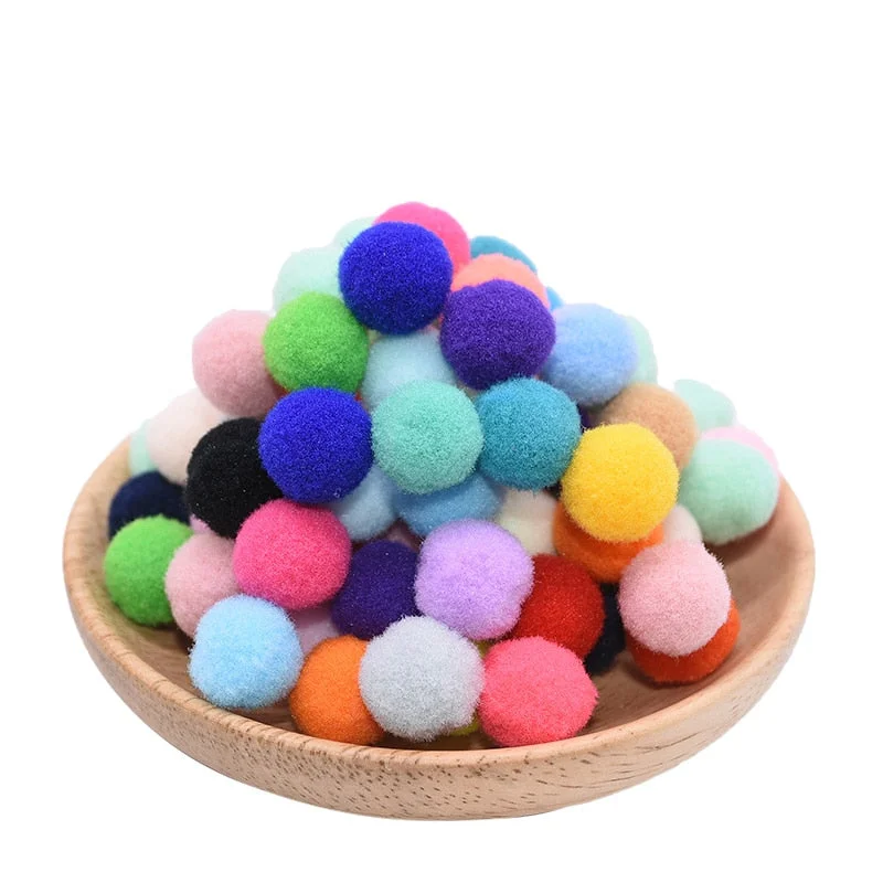 Plush Pompom 15mm 20mm 25mm Soft Pompones Fluffy Plush Balls Pom Poms Furball DIY Handmade Craft Material weeding home Decor