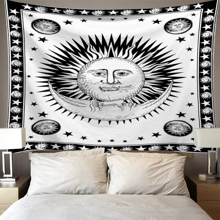 Hippie Void Sugar Skull Tapestry Mandala Wall Hanging Ouija Carpet Psychedelic Tapestry Yoga Boho Decor Blanket Wall Cloth