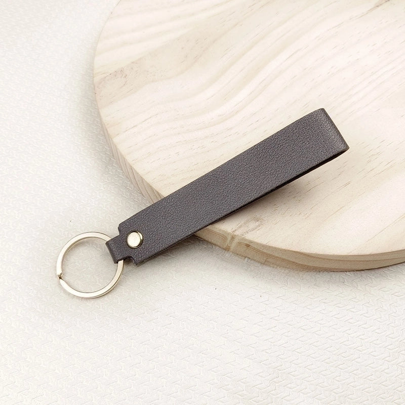 Solid Color Leather Key Chain Hand Rope Bag Pendant Doll Lanyard Fashion Couple Car Key Chain Accessories