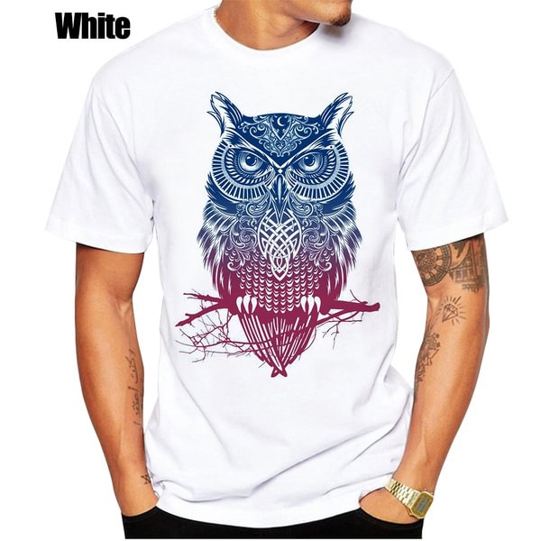 New summer 3D owl round neck T-shirt printing 3D T-shirt men's and women's tops funny short-sleeved cartoon T-shirt Short Sleeve - Shop Trendy Women's Clothing | LoverChic