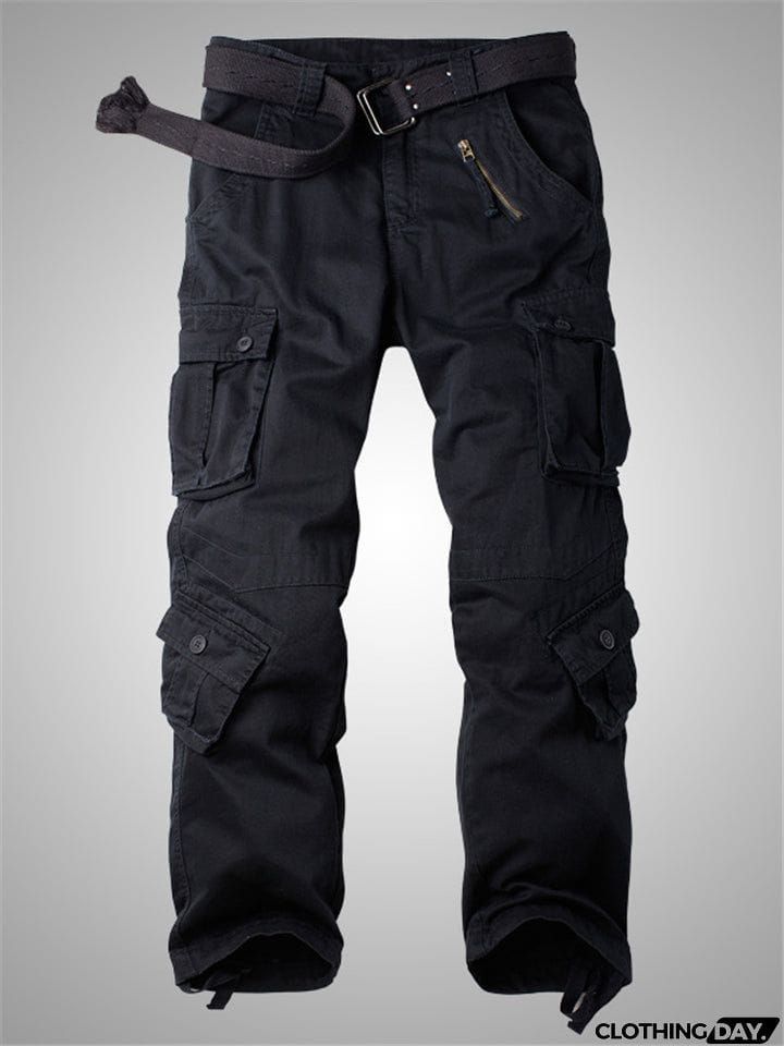 Men's Loose Straight Outdoor Multi-Pocket Cargo Pants