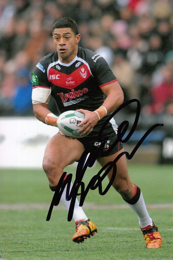 ST HELENS HAND SIGNED WILLIE MANU 6X4 Photo Poster painting 4.