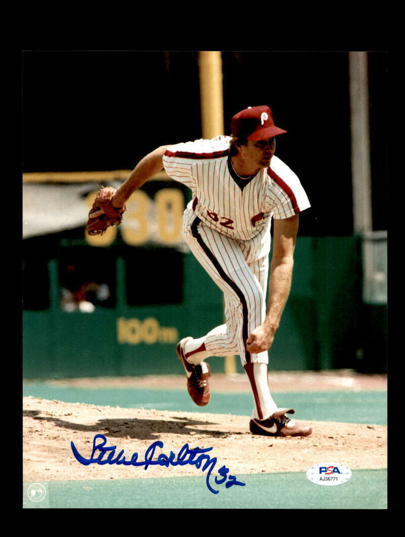 Steve Carlton PSA DNA Coa Signed 32 8x10 Photo Poster painting Phillies Autograph