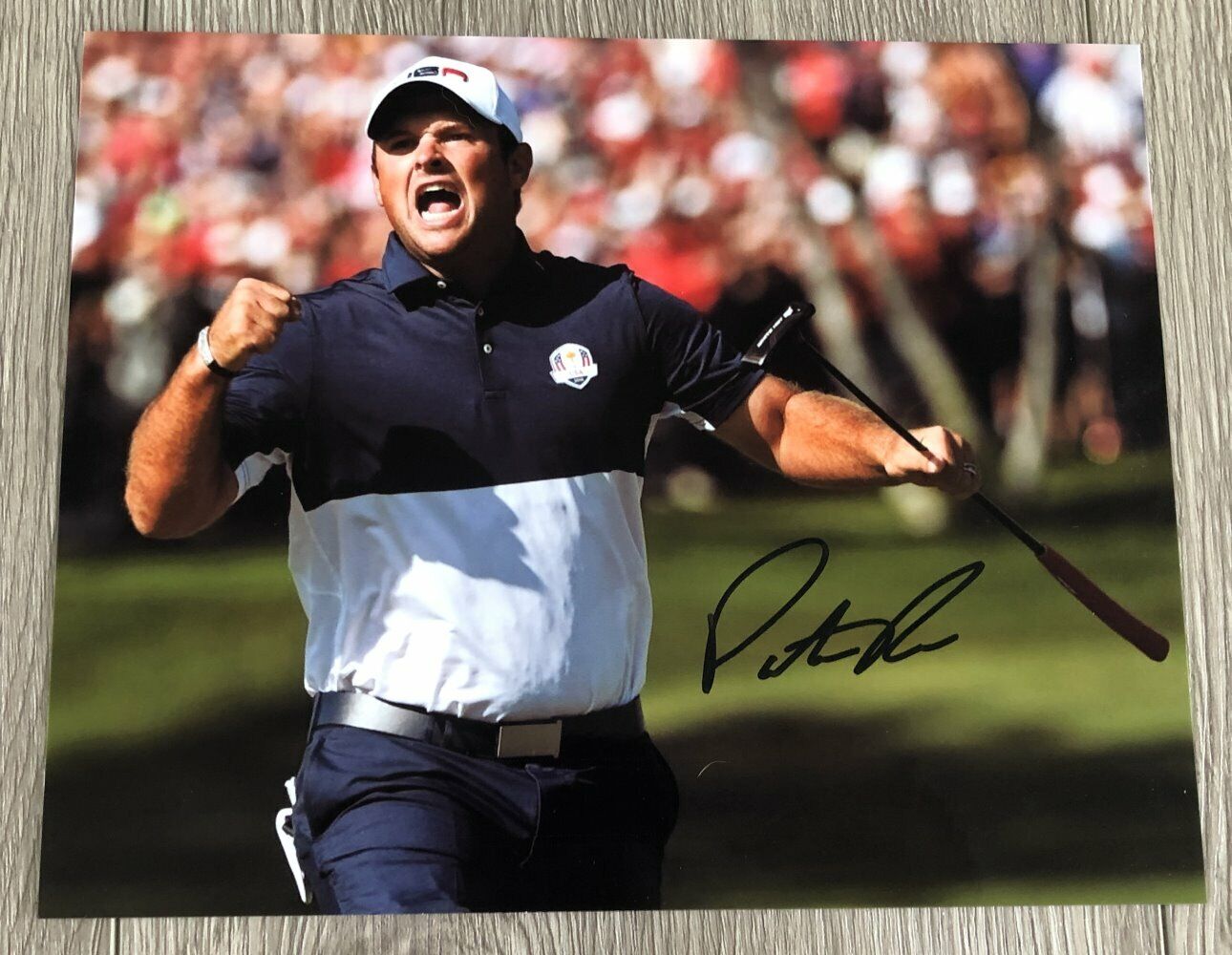 PATRICK REED CAPTAIN AMERICA SIGNED AUTOGRAPH RYDER CUP 8x10 Photo Poster painting C w/PROOF