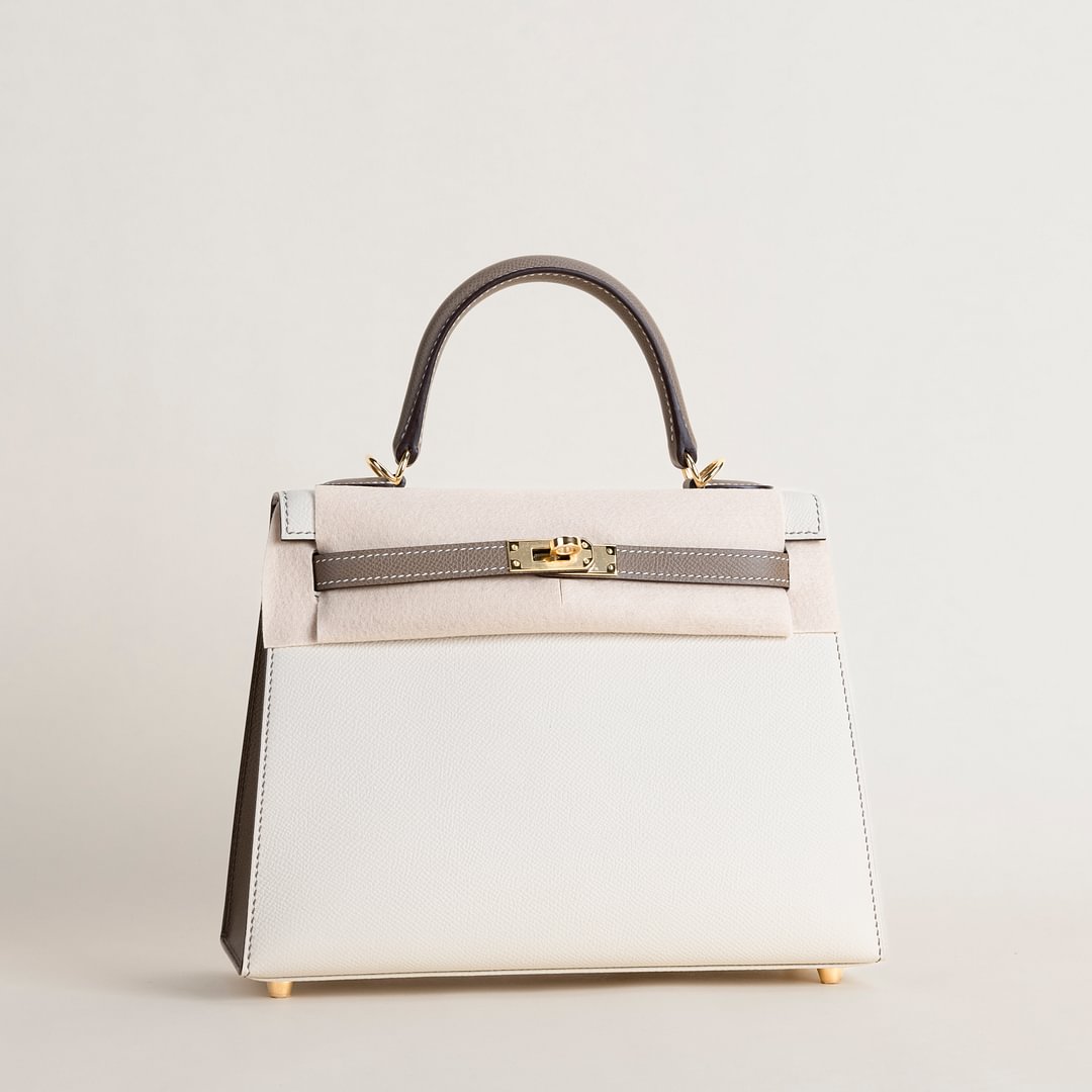 Kelly25 Epsom Sellier CC10 Craie/18 Etoupe GHW