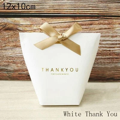 5pcs Black White Merci Candy Bag French Thank You Kraft Paper Gift Packaging Box Wedding Favors Birthday Party Supplies