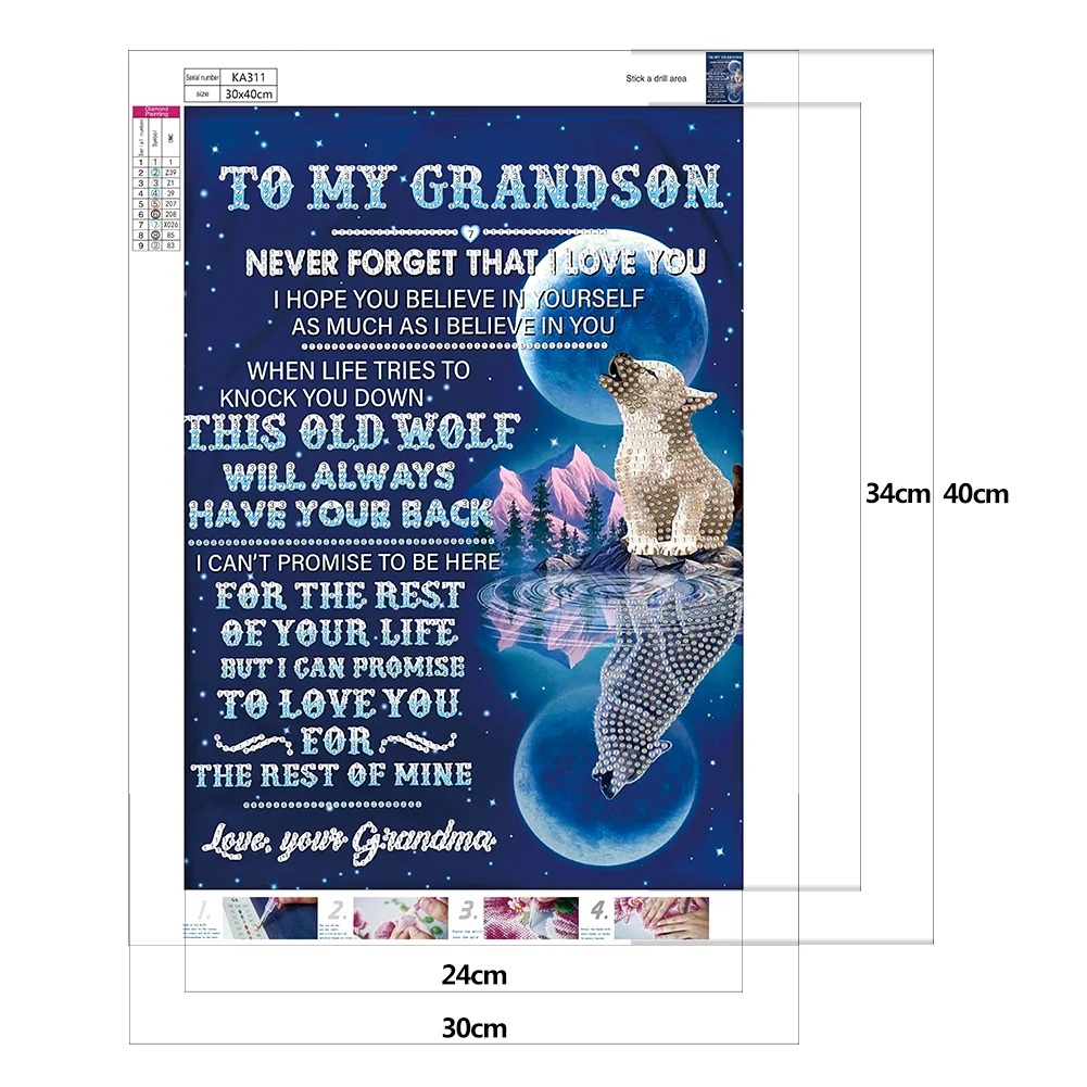 Diamond Painting 5D DIY Full Special Shape Drill English Letters Poster Kit