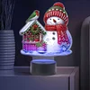 Acryl Weihnachten Schneemann doppelseitig - 5d DIY Bastellampe