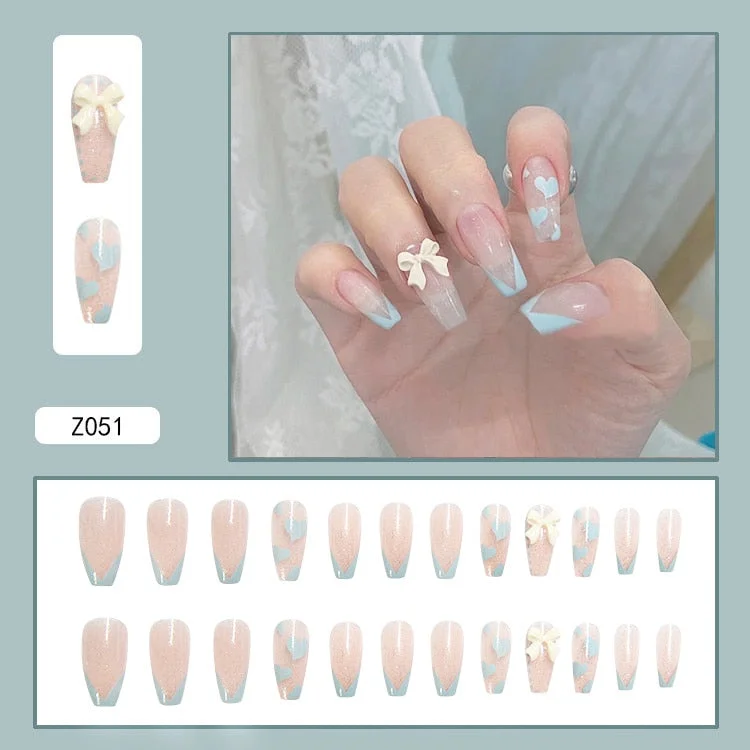 24Pcs/Set 3D Butterfly Three Dimensional Bow Bride Fresh and Elegant White Wear Remov DIY Manicure Nail Art Tools-Nail Inspo