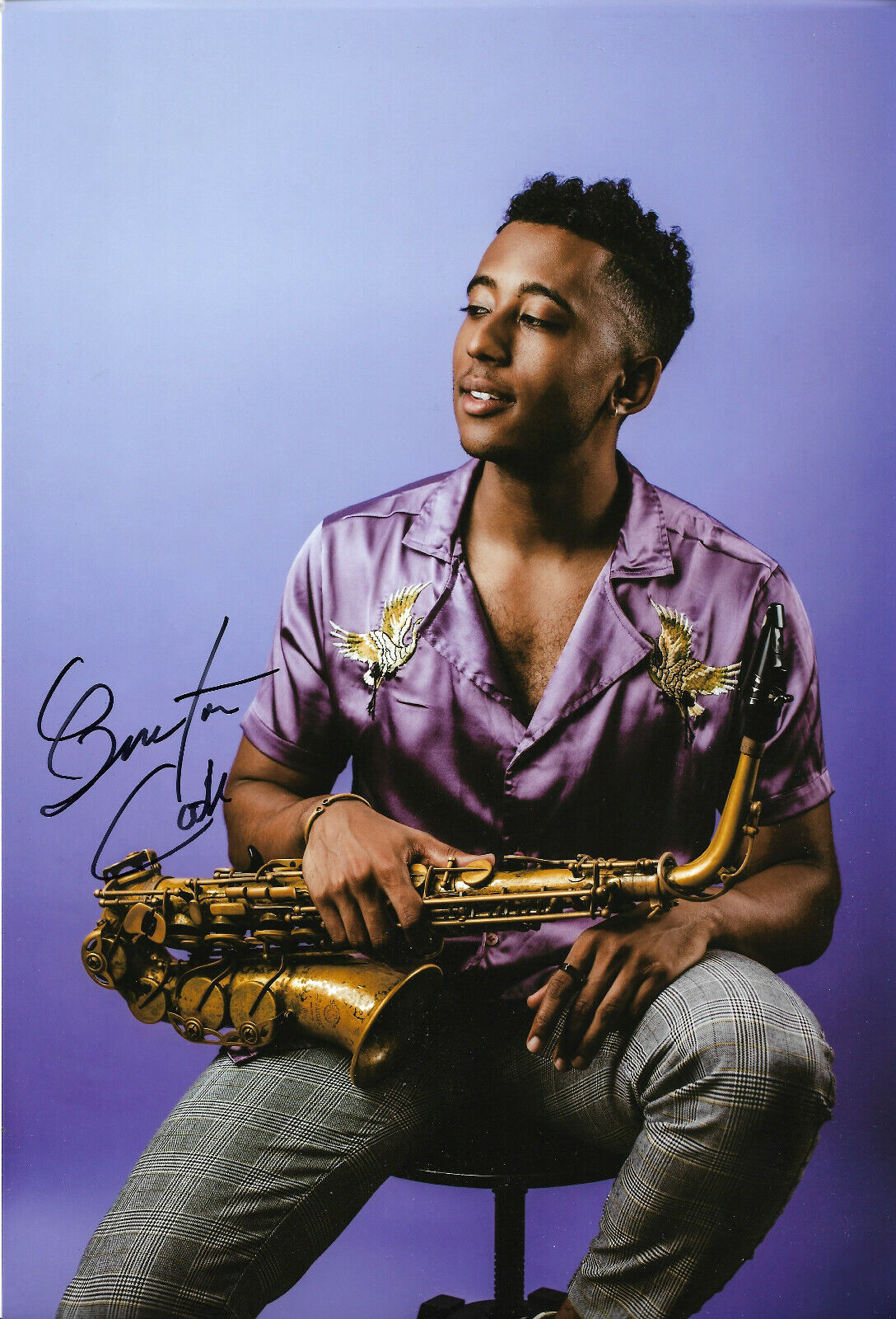 Braxton Cook Jazz signed 8x12 inch Photo Poster painting autograph