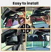 HmmtyRack Rear View Mirror, Chrome Anti-glare Panoramic Rear Mirrors Universal 10 Inch Convex Car Interior Clip on Extra Big Wide Angle Rearview Mirror Extender to Reduce Blind Spot for Car SUV