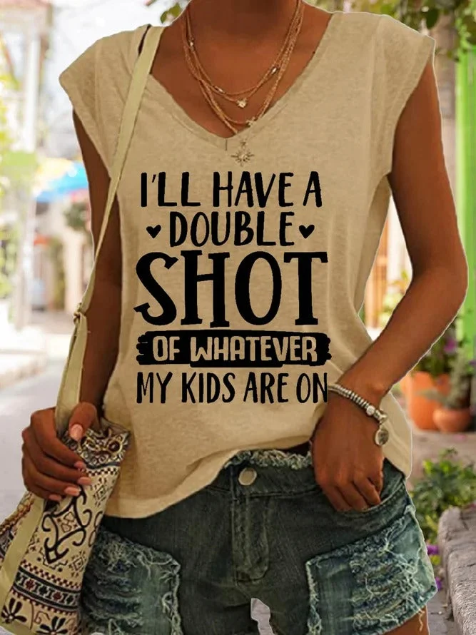 Mother's Day Women's Double Shot Letter Print Top