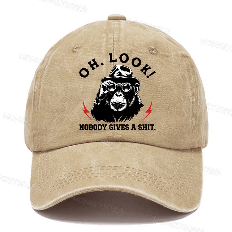 "Oh Look Nobody Gives A Shit" Washed Baseball Caps
