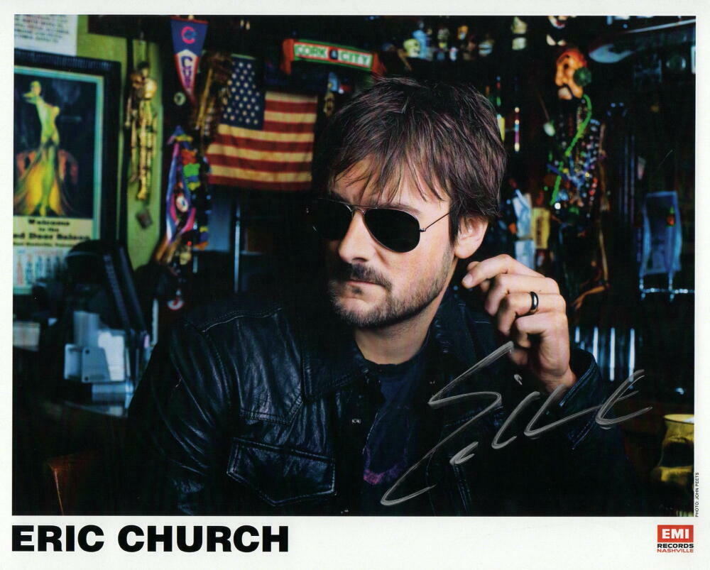 ERIC CHURCH SIGNED AUTOGRAPH 8X10 Photo Poster painting - COUNTRY MUSIC, SINNERS LIKE ME ACOA