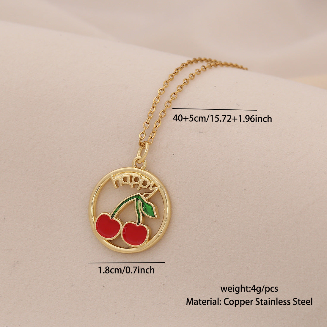 Cute Cherry Strawberry Pendant Necklace Fashionable And Versatile Clavicle Chain Trendy Necklace N1510