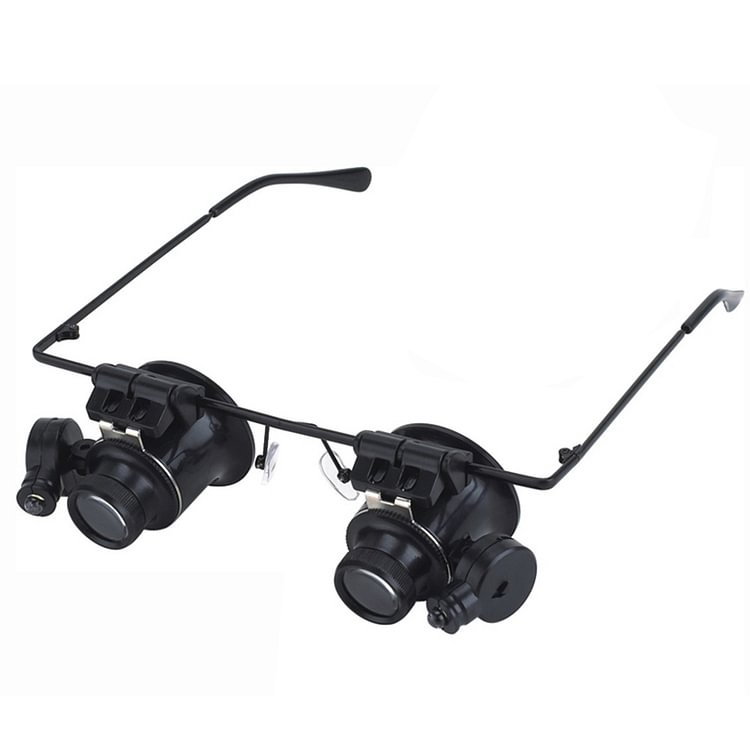 LED Magnifier Glasses Loupes Portable 20X Observation Magnifying Eyewear
