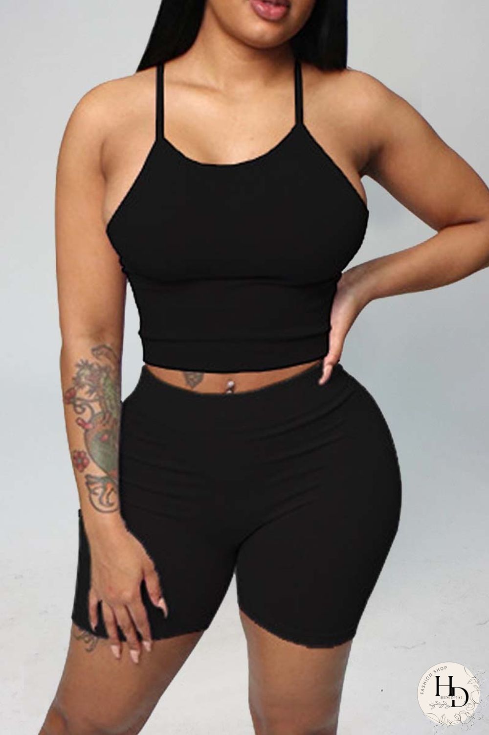 White Sexy Casual Solid Backless Spaghetti Strap Sleeveless Two Pieces