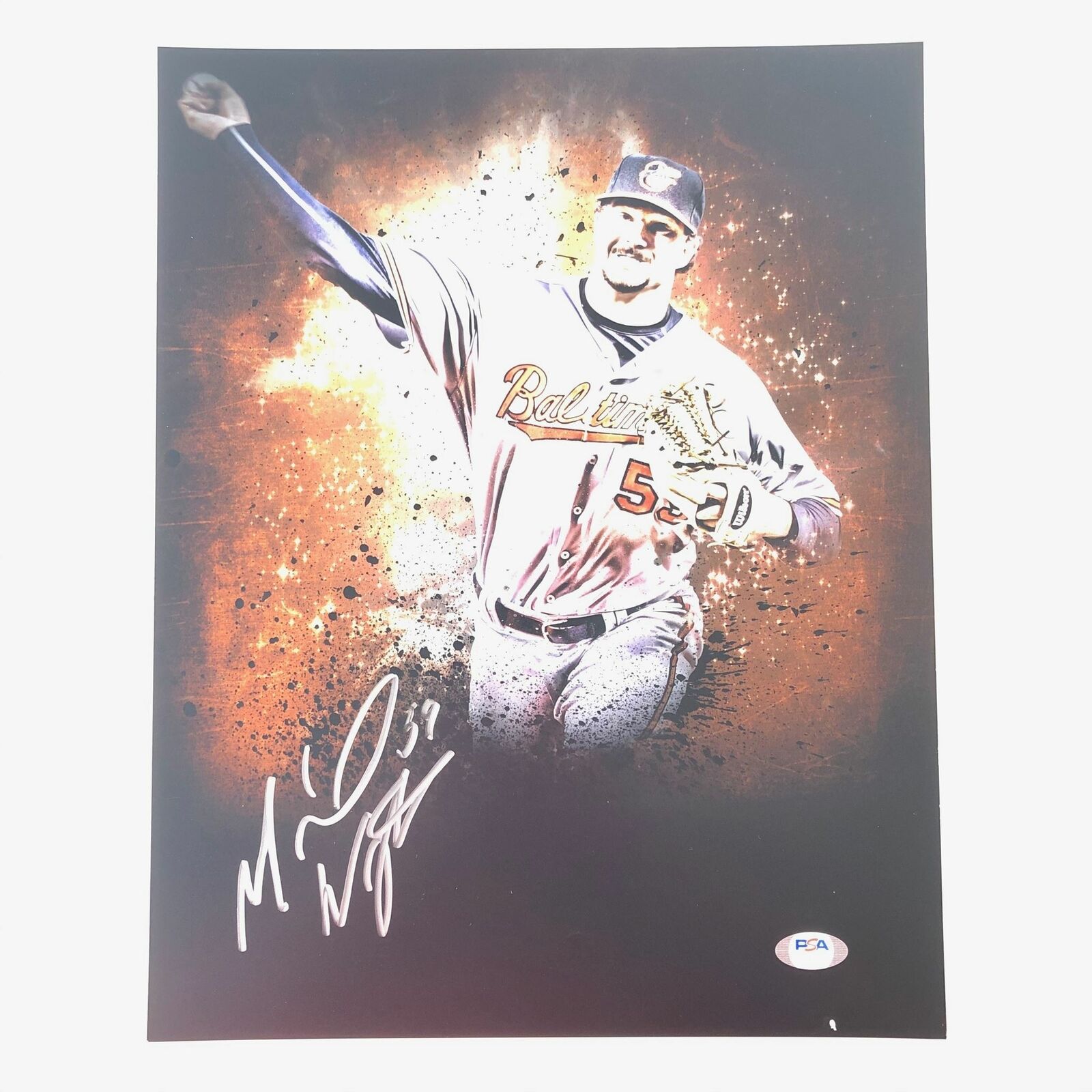 Mike Wright signed 11x14 Photo Poster painting PSA/DNA Orioles autographed