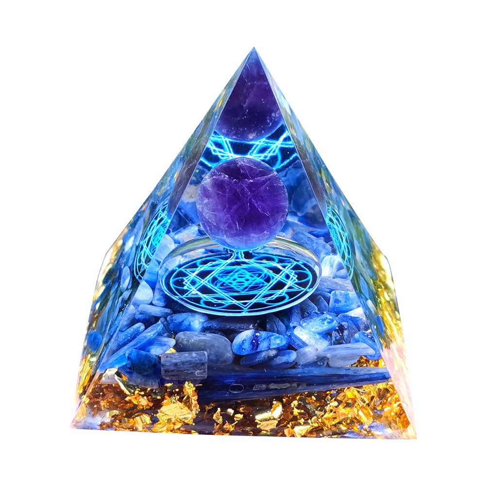 

Ogan Pyramid Natural Crystal Energy Tower Energy Healing Reiki Chakra (B), 501 Original