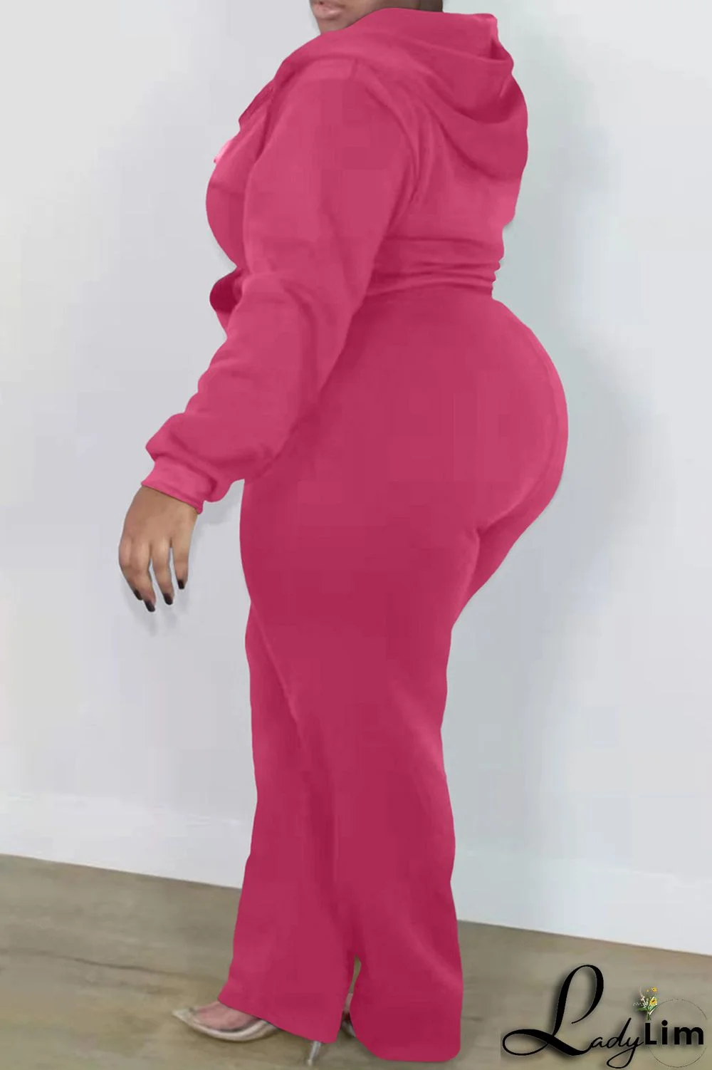 Black Fashion Casual Letter Print Basic Hooded Collar Plus Size Two Pieces