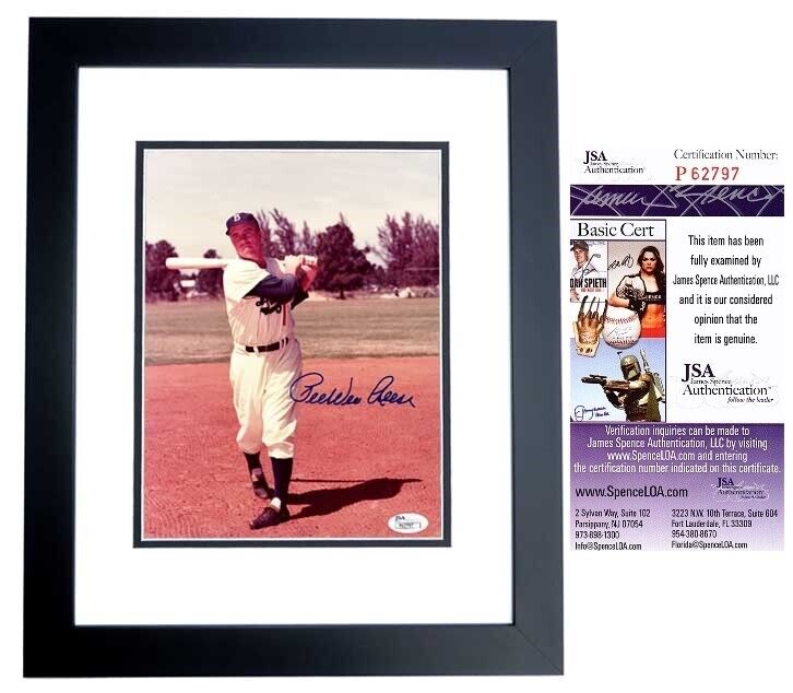 Pee Wee Reese Signed Autographed Brooklyn Dodgers Photo Poster painting FRAMED Deceased 1999 JSA