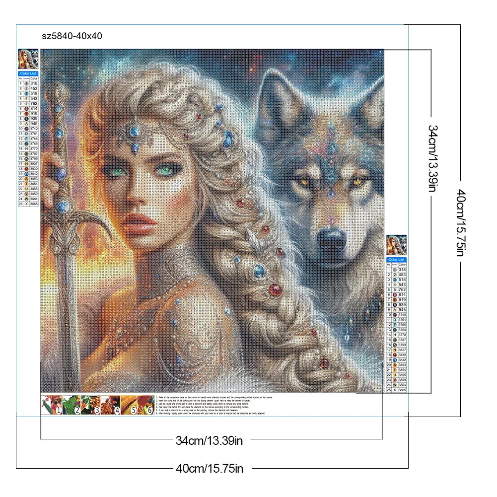 Diamond Painting - Full Round Drill - Beauty Wolf(Canvas|40*40cm)