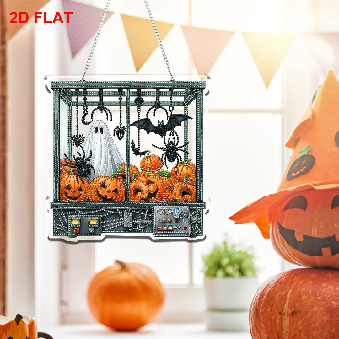 2D Flat DIY Hanging Diamond Art Kits DIY Home Decor Hanging Charm (Halloween)