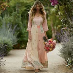 Women's Bohemian Patchwork Casual Vacation Dress - Image 2