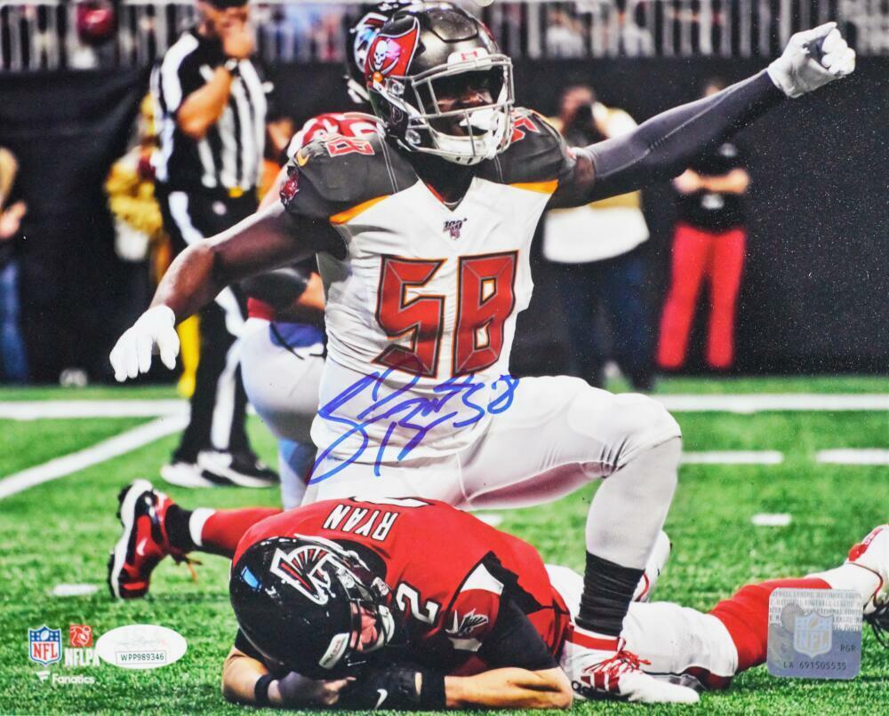 Shaquil Barrett Autographed Tampa Bay 8x10 FP Over Ryan Photo Poster painting- JSA W Auth *White