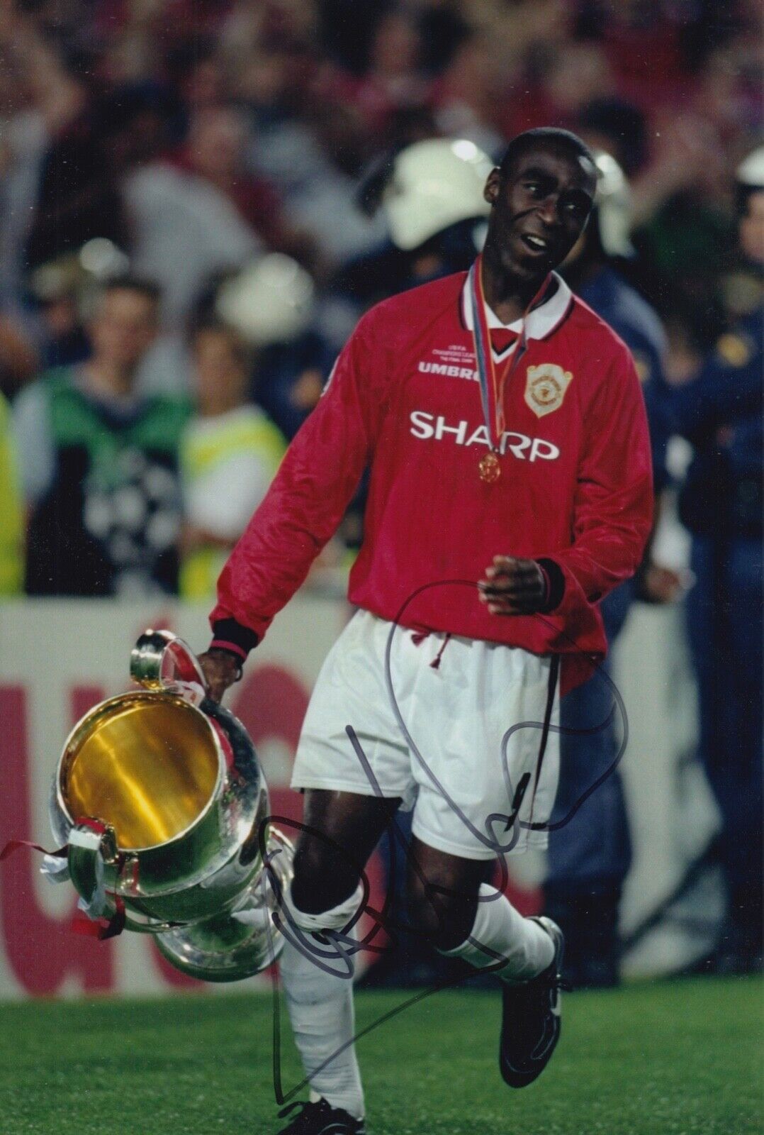 ANDY COLE HAND SIGNED 12X8 Photo Poster painting MANCHESTER UNITED FOOTBALL AUTOGRAPH 1