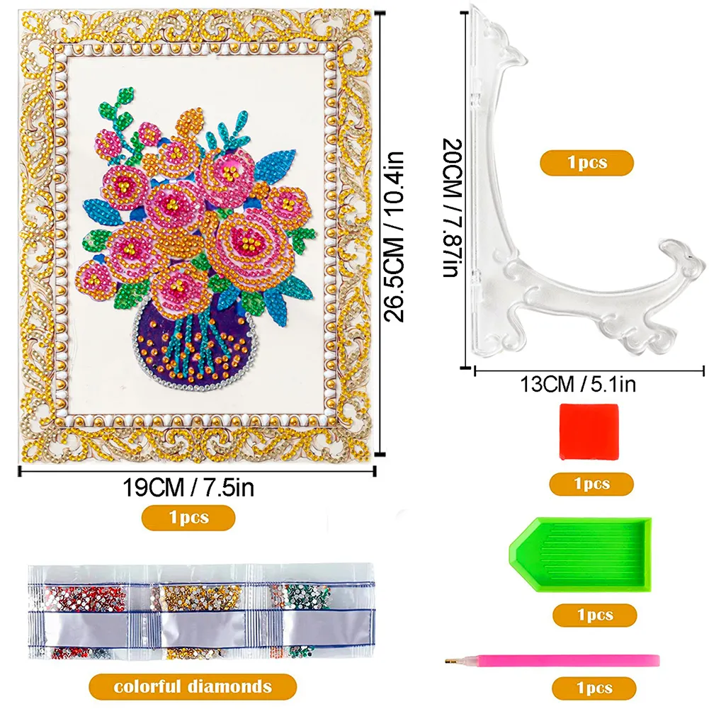 DIY Flower Diamond Acrylic Wall Art Pictures Colour Box Packaging
