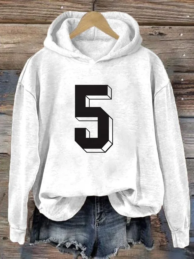 Women's Printed Long Sleeve Hooded Sweatshirt