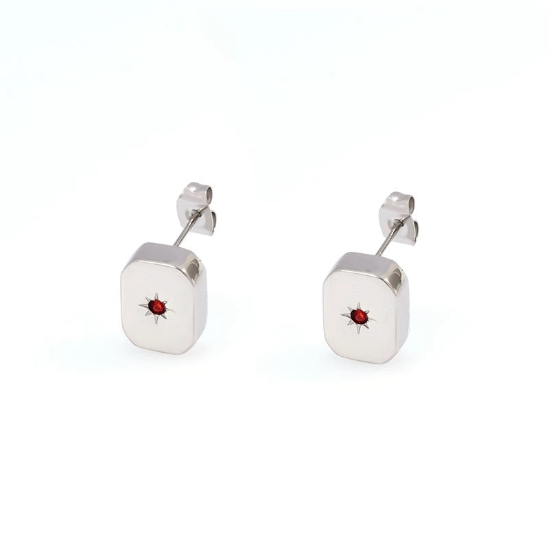 Casual Elegant Vacation Square Water Droplets 304 Stainless Steel Rhinestones 18K Gold Plated Inlay Earrings Necklace