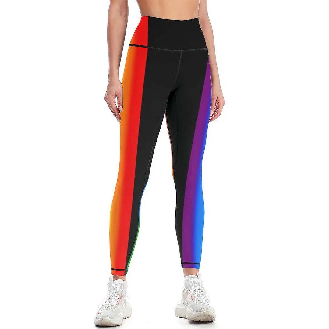 SFNEEWHO Lgbt Rainbow Gay Pride Flag Women Yoga Print Wideband Waist Sports  Leggings Running Pant 26.24