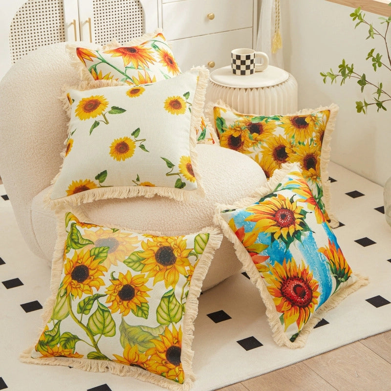 Casual Elegant Minimalist Sunflower PP Cotton Polyester Throw Pillow