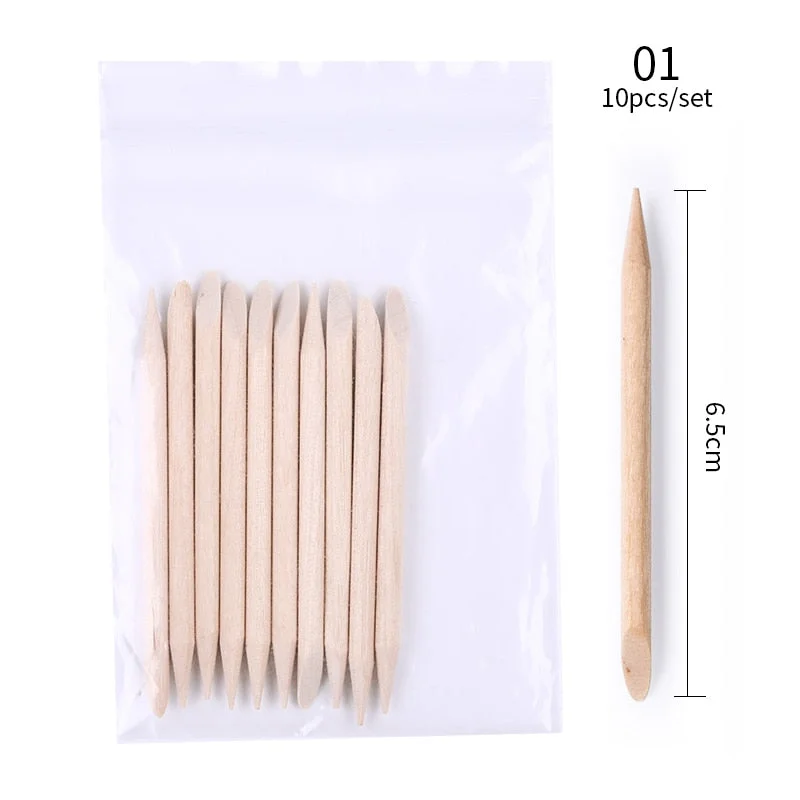 10/20/50/100pcs Wooden Cuticle Pusher Nail Rhinestone Remover Double Head Portable Nail Art Cuticle Remover  Nail Tools-Nail Inspo