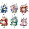 DIY Acrylic Special Shape Diamond Painting Flower Birdcage Ornaments Hanging Kit