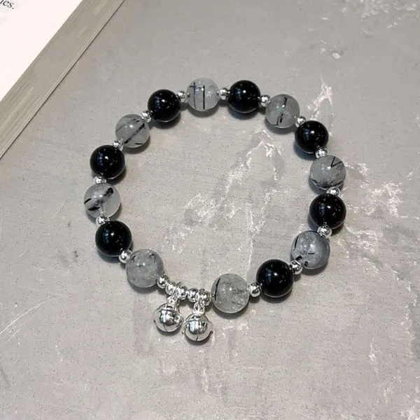 Natural Black Obsidian Crystal Auspicious Light Luxury Bracelet