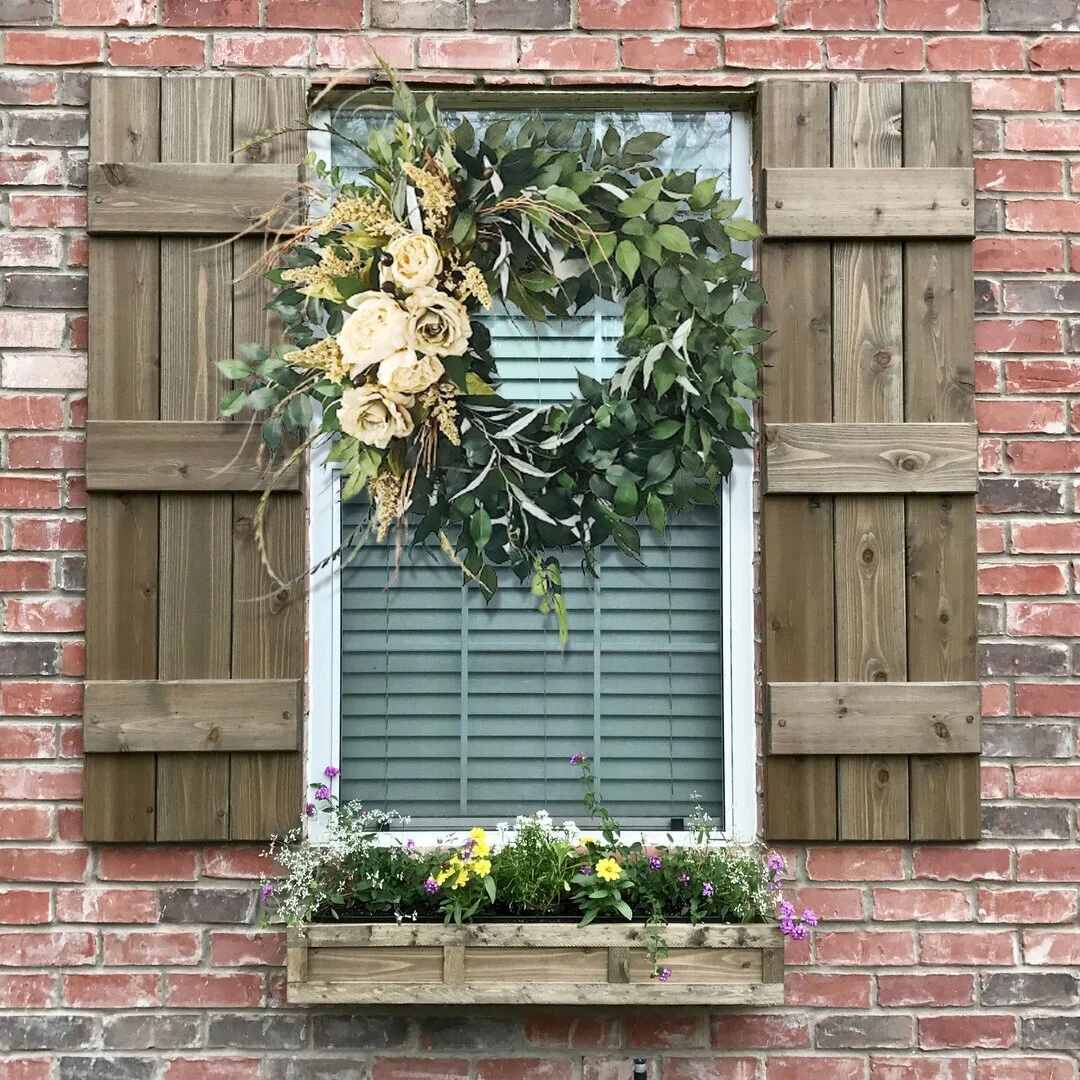 Phalaenopsis and Ficus Leaves Wreath Elegant Summer Front Door Garland