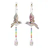 2PCS Bird 5D DIY Diamond Painting Wind Chimes Suncatcher Kit Double Sided Diamond Art Kits Suncatcher with Crystal Pendant for Home Wall Window Decor Adults DIY Art Craft