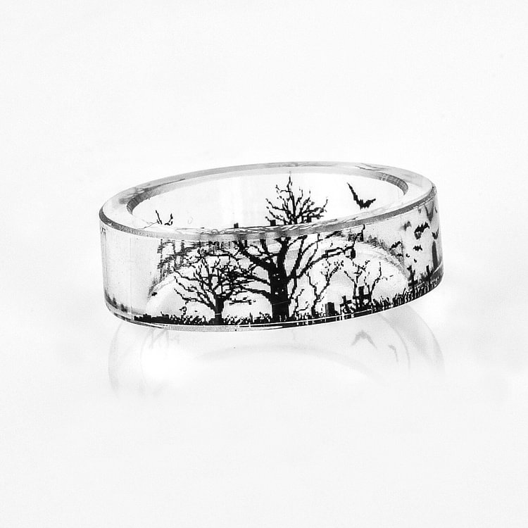 Handmade Transparent Bat Ring
