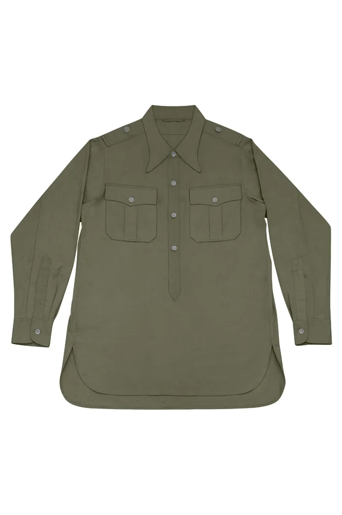   DAK Tropical Afrikakorps Olive Long Sleeve Pullover Shirt German-Uniform