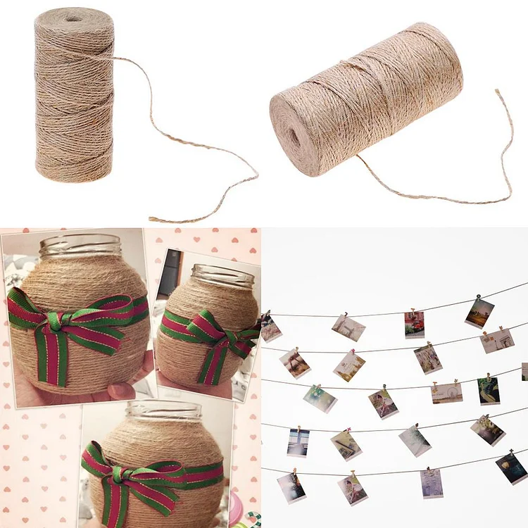 1roll 50m Jute Hemp Rope String DIY Party Wedding Gift Wrapping